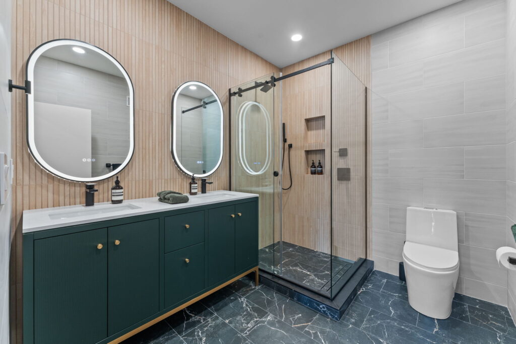 Rerouting Shower Drains & Waste Stacks in Narrow Philadelphia Rowhome Bathroom Remodels shown in a realistic Philadelphia, PA residential construction setting.