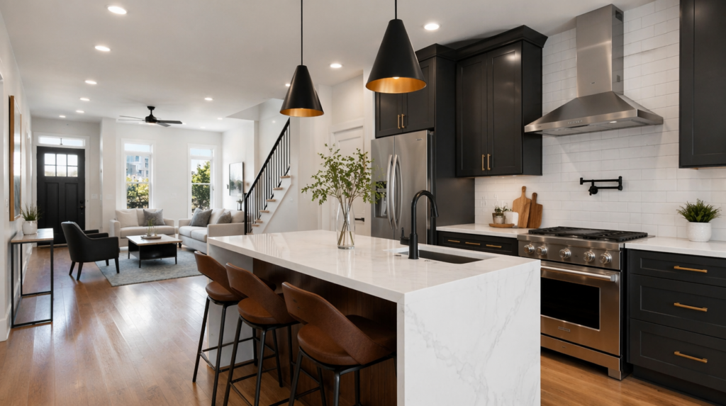 Remodeled Philadelphia kitchen with improved layout and modern storage