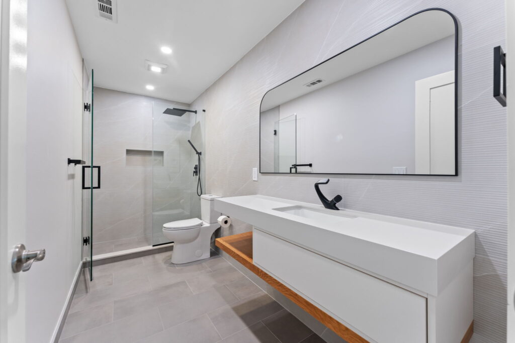 Professional shower niche waterproofing Philadelphia detail for Philly Kitchen & Bath LLC in Northeast Philadelphia