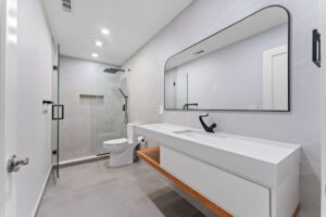 Professional shower niche waterproofing Philadelphia detail for Philly Kitchen & Bath LLC in Northeast Philadelphia
