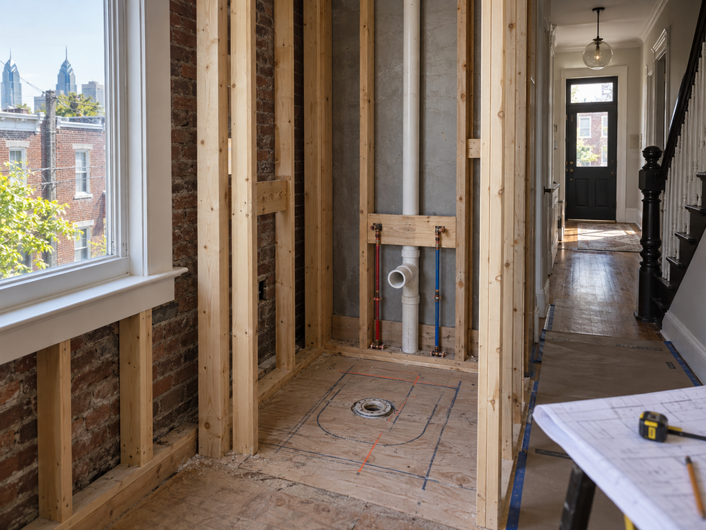 Planning a First-Floor Powder Room Addition in a Rowhouse