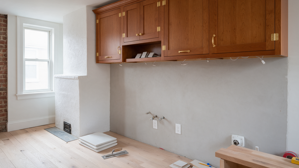 Professional backsplash outlet under cabinet lighting planning detail for Philly Kitchen & Bath LLC in Northeast Philadelphia

